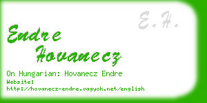 endre hovanecz business card